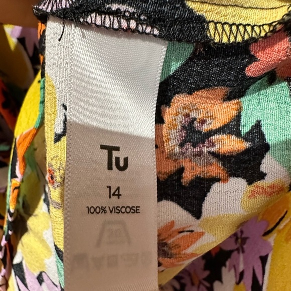 - Bright floral colourful multicoloured summer dress new tu size 14 pattern - Picture 6 of 6